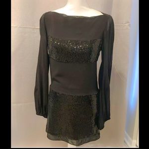 GUESS MARCIANO Semi-Sheer Little Black Dress Sz S